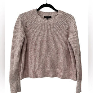 Banana Republic Women's Cropped Knit Sweater Ribbed Wool Heritage Pink medium